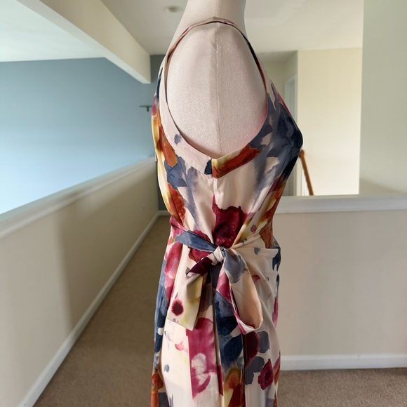 Watercolor Floral Faux Wrap Maxi Dress - Picture 4 of 8